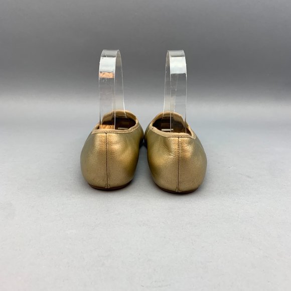 UGG Carey Ballet Flats -Leather & Sheepskin Girl Size 3Y Gold - Picture 6 of 12